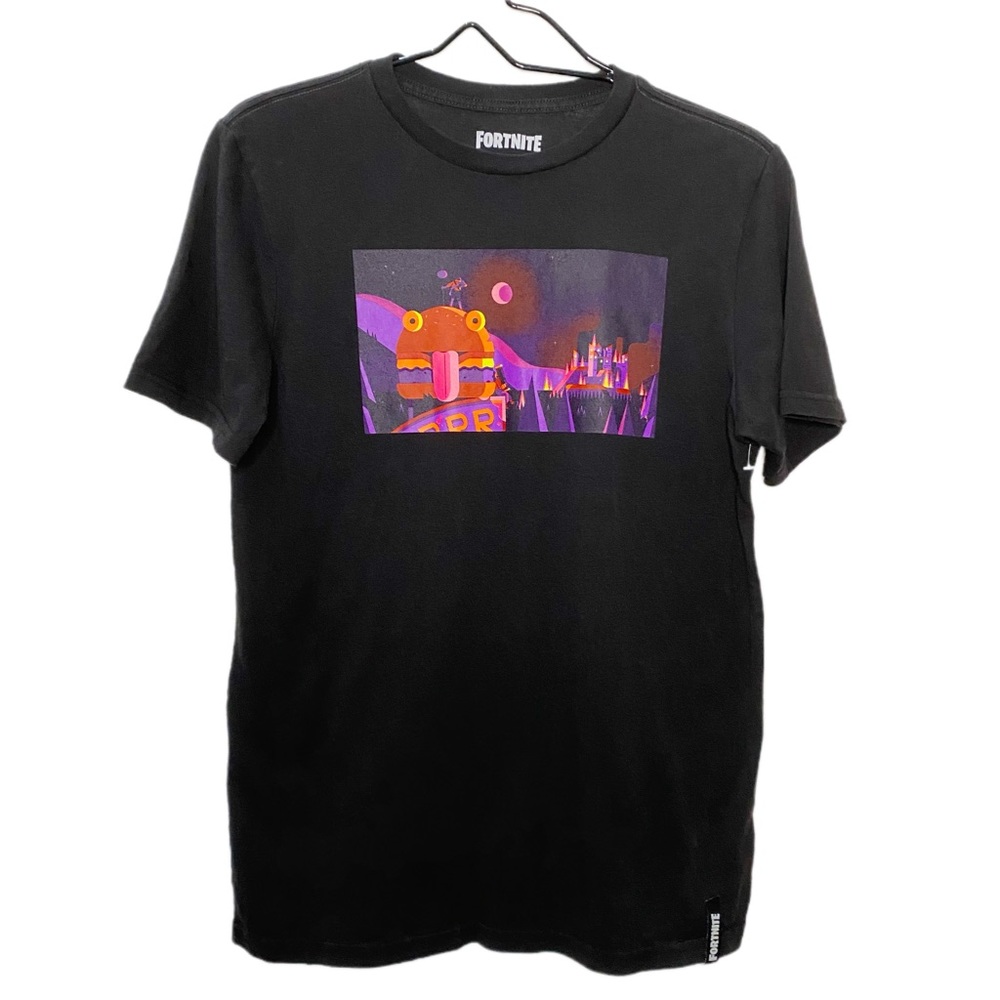 NWOT Black Fortnite Graphic Short Sleeve Crewneck Gamer T-Shirt Child’s XXL